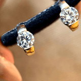 Boucles d'oreilles Créoles à Solitaire- Diamant Moissanite💎