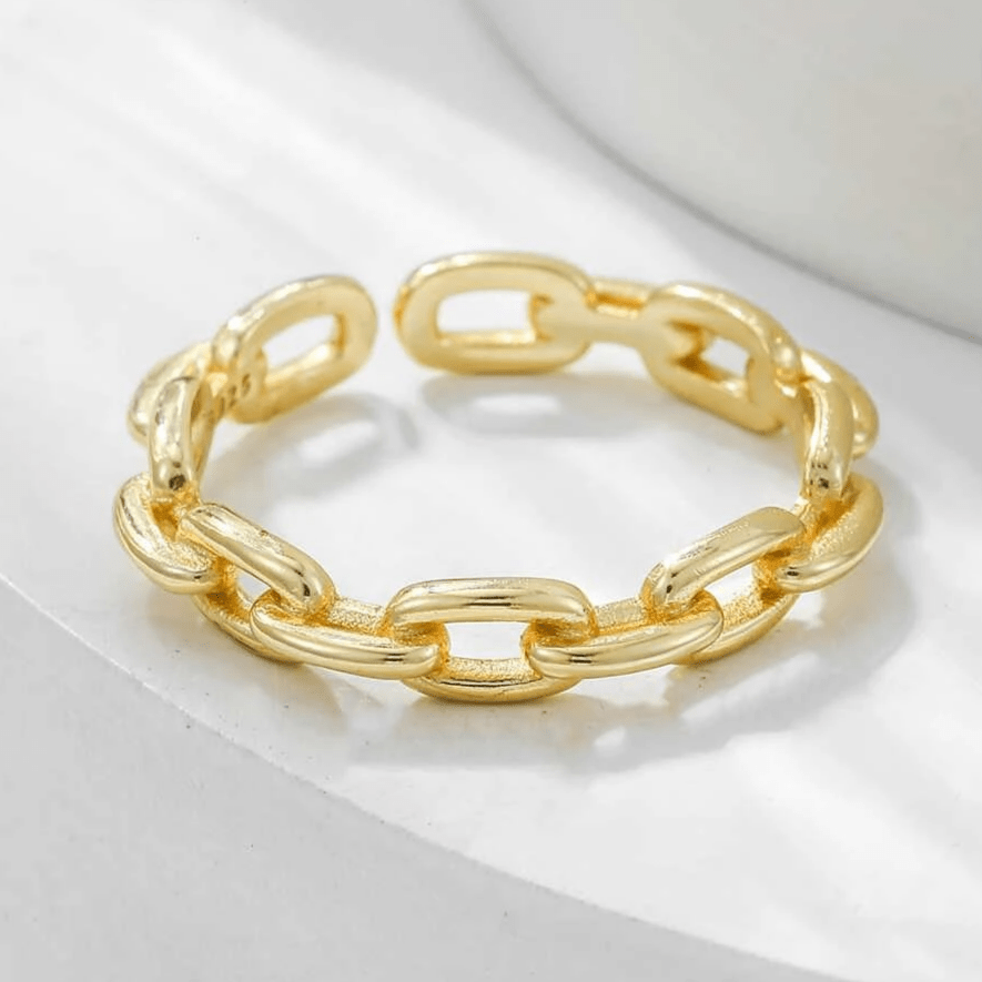 Bague Ajustable en maillons d'ore - LORIELE