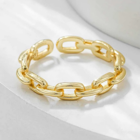 Bague Ajustable en maillons d'ore - LORIELE