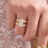 Ensembles de bagues Couronne Étoile d’Or Plaqué 18cts - Diamant Moissanite 1 Carat 💎