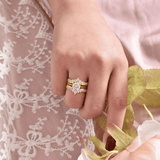 Ensembles de bagues Couronne Étoile d’Or Plaqué 18cts - Diamant Moissanite 1 Carat 💎