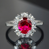 Bague Éclat Carmine - Diamant Moissanite Rouge 🟥