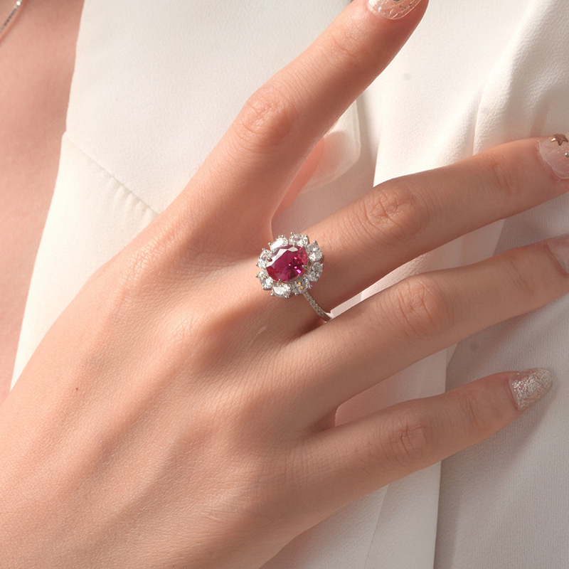 Bague Éclat Carmine - Diamant Moissanite Rouge 🟥