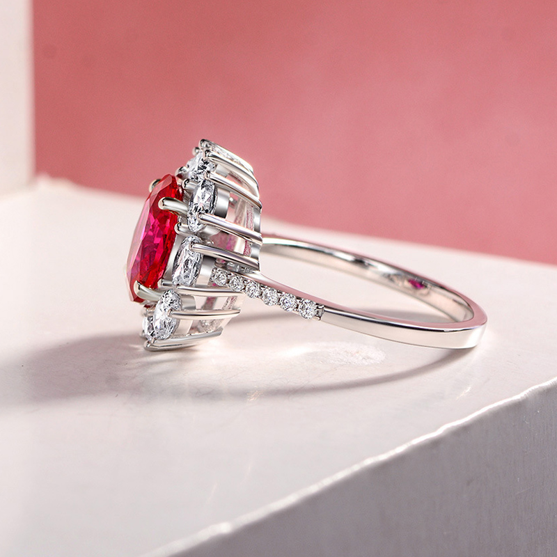 Bague Éclat Carmine - Diamant Moissanite Rouge 🟥