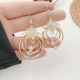 Boucles d'oreilles Fleur de Cristal Plaqué Or 18 Carats Loriele™