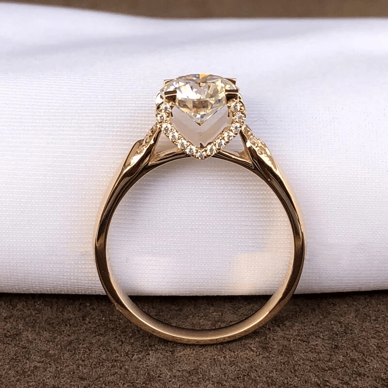 Bague Solitaire Lueur Éternelle Plaqué Or & Argent 925 - Diamant Moissanite 1 Carat💎