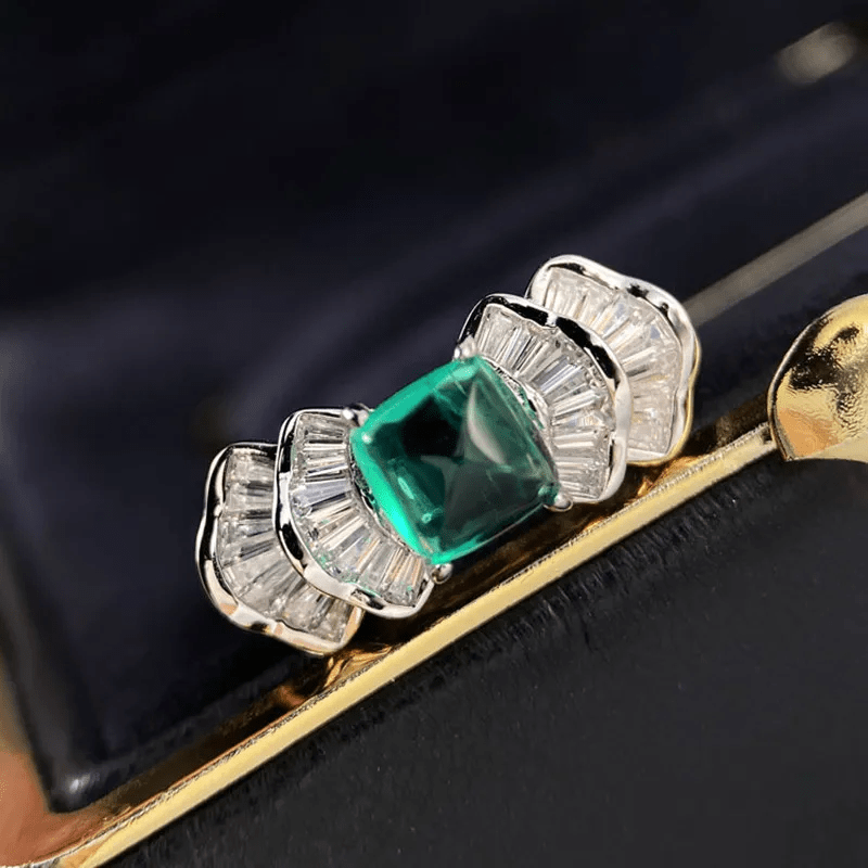 Bague Cocktail Perle De Forêt En Cristal - Vert D'Éclat 🟩