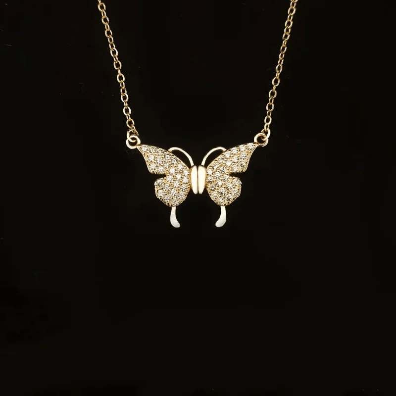 Collier Aile d'Or Aimanté serti de Zircon 💎 - Or 14K Loriele™