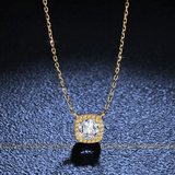 Collier Or Halo de Solstice Plaqué 18cts - Diamant Moissanite 1 Carats💎Loriele™