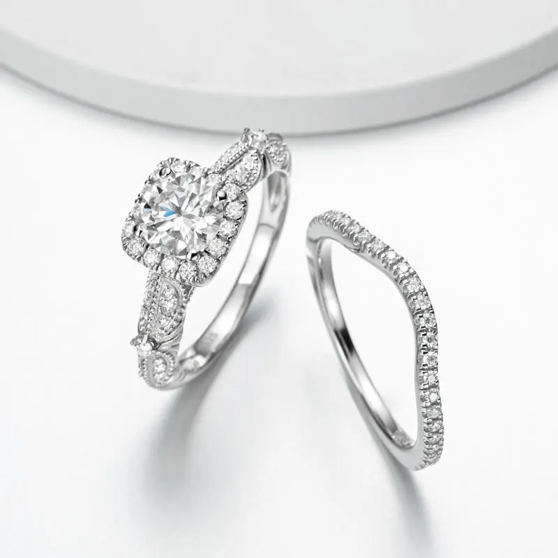 Ensembles de bagues Zephyr Argenté 925 - Diamant Moissanite 1 Carat 💎