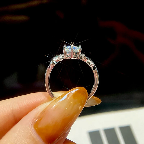 Bague Solitaire Clarté d’Hespéris en Argent Sterling 925 - Diamant Moissanite 1 Carat 💎