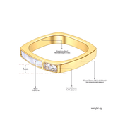 Bague Carrée Isolde Nacrée, Plaquée Or 14K - Diamant Moissanite 1 Carat 💎