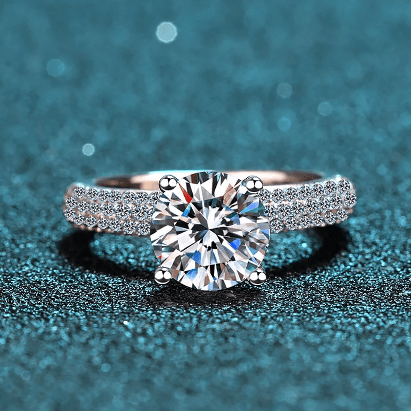 Bague Solitaire Cascade de Diamant  En Argent Sterling 925 - Diamant Moissanite 1 Carat 💎Loriele™