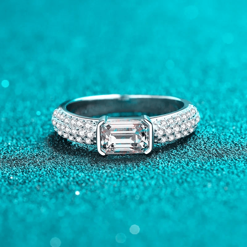 Bague  Émeraude Lueur de Flocon En Argent Sterling 925 - Diamant Moissanite 1 Carat 💎Loriele™