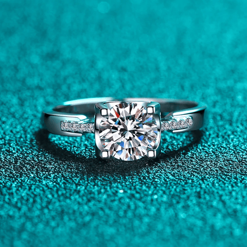 Bague Solitaire  Antares Aurore En Argent Sterling 925 - Diamant Moissanite 1 Carat 💎Loriele™