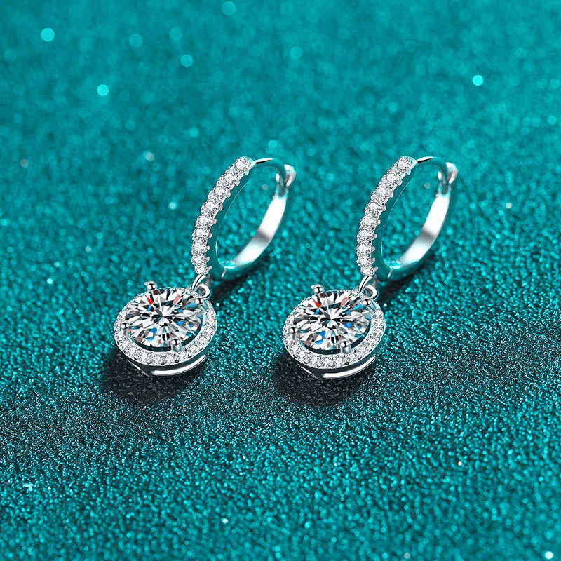 Boucles d'oreilles Féerie Callista en Argent Sterling 925 - Diamant Moissanite 1 Carat 💎