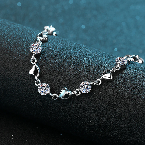 Iris Shine Bracelet in 925 Sterling Silver with Moissanite Diamonds 💎