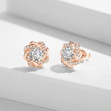 Boucles d'oreilles Rose des Sables Or Rose 18ct- Diamant Moissanite 1 Carat 💎