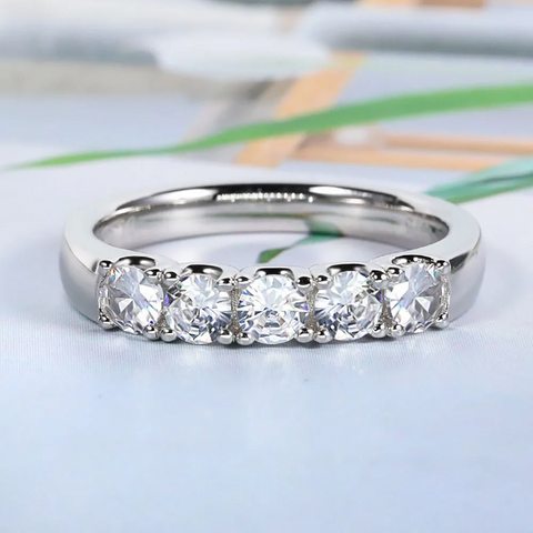 LORIELE - Bague Couronne d’Étoiles Séléné Plaqué Or 18 Carats - Diamant Moissanite 1 Carat 💎