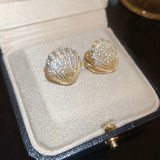 Boucles d'Oreilles Coquillage Marin Plaqué Or 18 Carats🐚