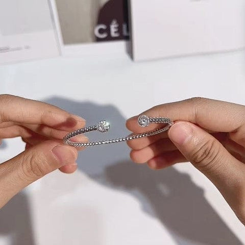 Bracelet Symphonie Perlée en Argent sterling 925 - Diamant Moissanite 1 Carat 💎
