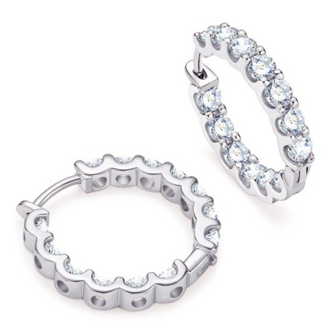 Boucles d'oreilles Créoles Diane Cristalline - Diamant Moissanite 1 Carat 💎