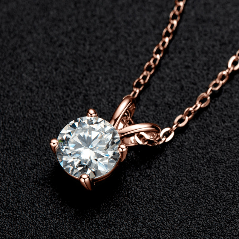 Collier Victoria Or Rose - Diamant Moissanite 1 Carats💎Loriele™