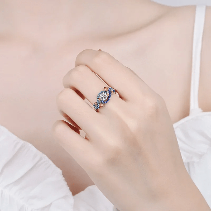 LORIELE - Bague Harmonie Astrale en Argent Sterling 925 - Diamant Moissanite 1 Carat 💎