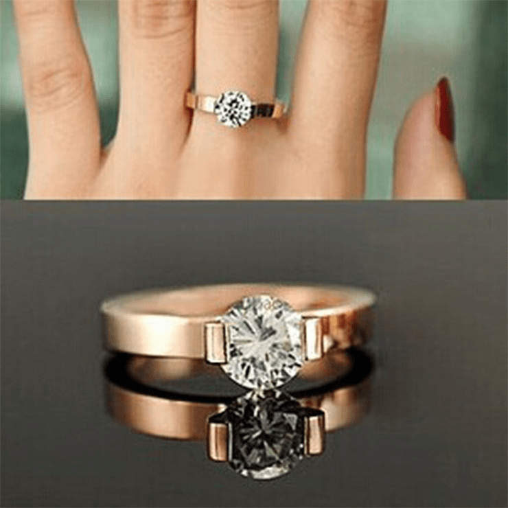 Bague Solitaire Cléo en OR Rose & Argent 925 - Diamant Moissanite 1 Carat 💎