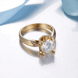 Bague Solitaire Lueur Éternelle Plaqué Or & Argent 925 - Diamant Moissanite 1 Carat💎
