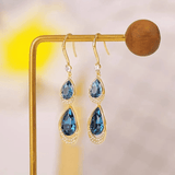 Boucles d'Oreilles Saphir Azur💠