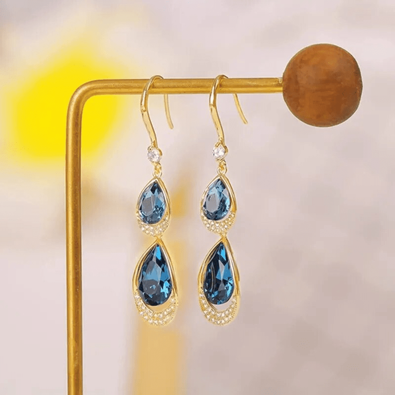 Boucles d'Oreilles Saphir Azur💠