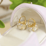 Boucles d'Or Perlées Lustré Plaqué Or 18 Carats🦪