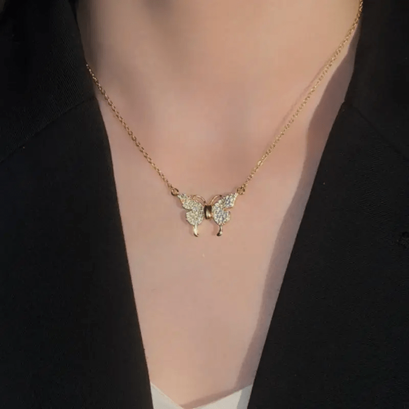 Collier Aile d'Or Aimanté serti de Zircon 💎 - Or 14K Loriele™