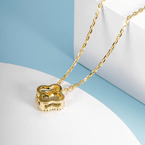 Collier Gold Clover Plaqué Or 18 carats - Diamant Moissanite 1 Carats💎Loriele™