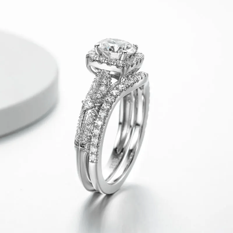 Ensembles de bagues Zephyr Argenté 925 - Diamant Moissanite 1 Carat 💎