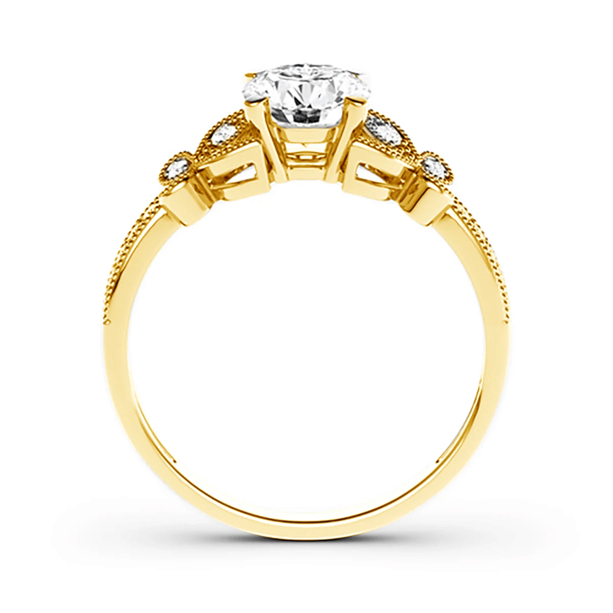 Bague Sylphide Eclat Doré 🦋 Plaqué Or 18 Carats - Diamant Moissanite 1 Carat 💎