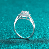 Bague Halo Cœur Promesse En Argent Sterling 925 - Diamant Moissanite 1 Carat 💎