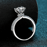 Bague Solitaire Cascade de DiamantEn Argent Sterling 925 - Diamant Moissanite 1 Carat 💎Loriele™