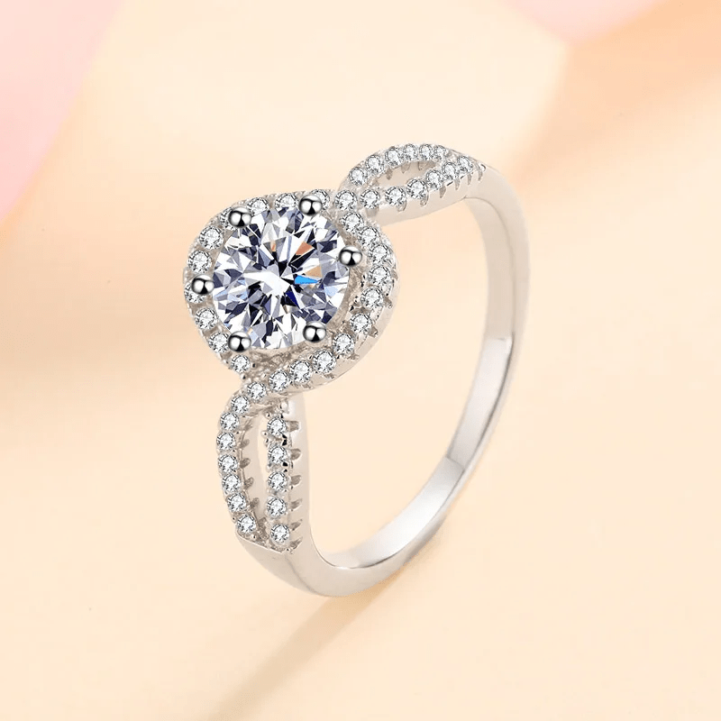 Bague Solitaire Élégance Éternelle en Argent Sterling 925  - Diamant Moissanite 1 Carat 💎Loriele™