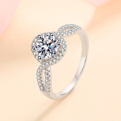 Bague Solitaire Élégance Éternelle en Argent Sterling 925  - Diamant Moissanite 1 Carat 💎Loriele™