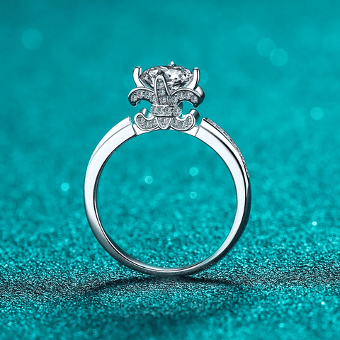 Bague Solitaire Douceur Argentée en Argent Sterling 925  - Diamant Moissanite 1 Carat 💎Loriele™