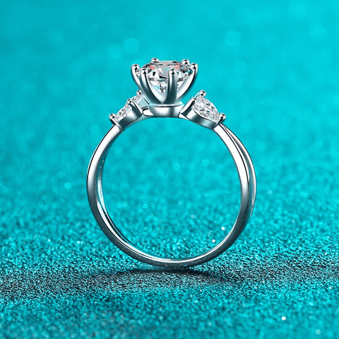 Bague Solitaire Éveil Brillant  En Argent Sterling 925 - Diamant Moissanite 1 Carat 💎Loriele™