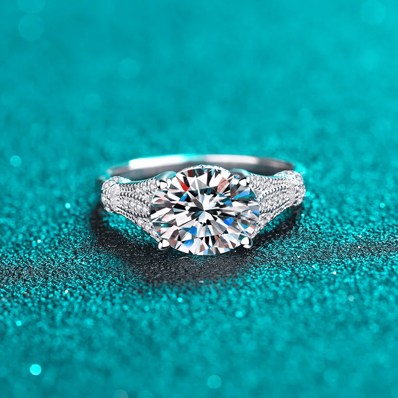 Bague Solitaire Éclat Divin En Argent Sterling 925 - Diamant Moissanite 1 Carat 💎Loriele™