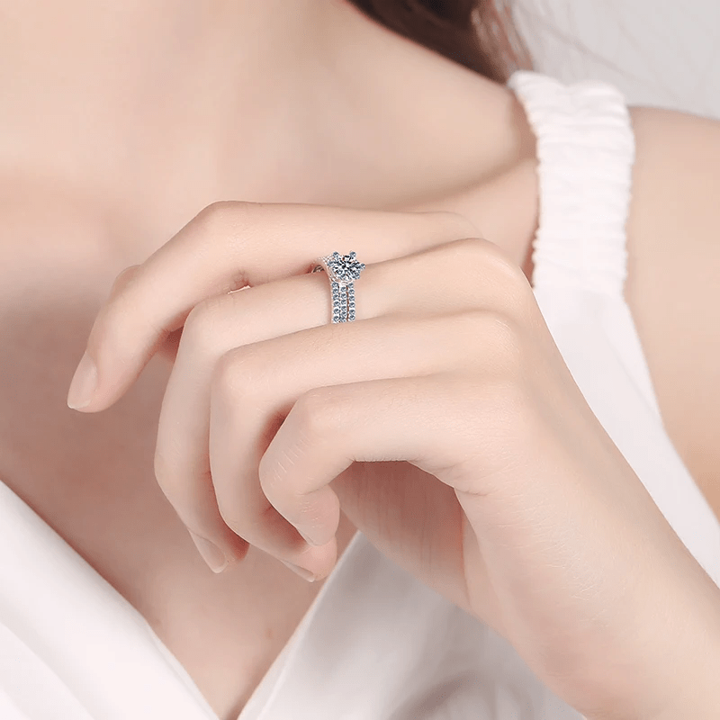 Bague Solitaire Sérénité Éblouissante En Argent Sterling 925 - Diamant Moissanite 1 Carat 💎Loriele™
