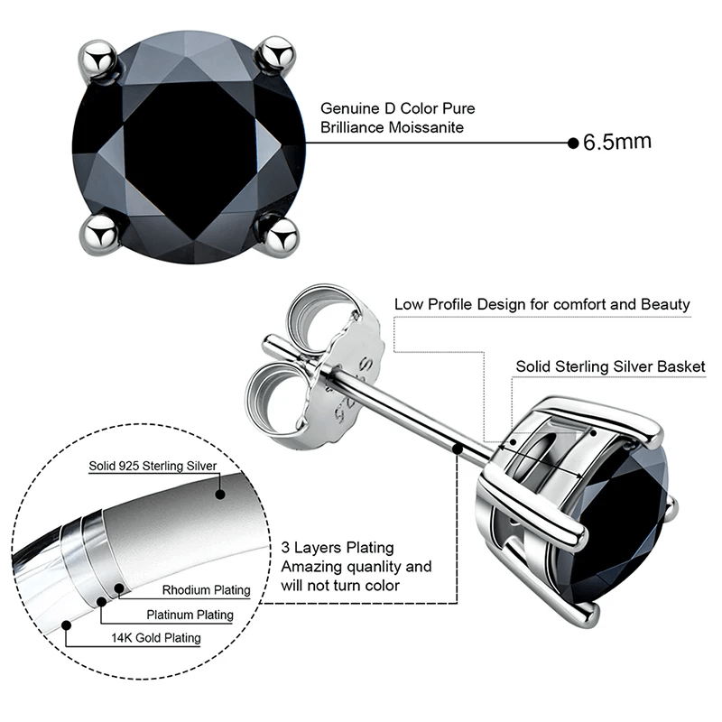 Boucles d'oreilles Pierre D'Onyx en Argent Sterling 925 Loriele™