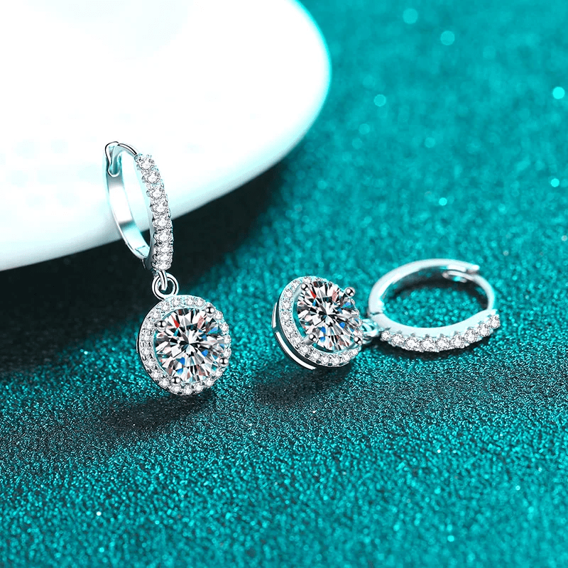 Boucles d'oreilles Féerie Callista en Argent Sterling 925 - Diamant Moissanite 1 Carat 💎