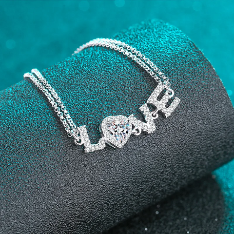 Love Blissful Bracelet in 925 Sterling Silver with Moissanite Diamonds 💎