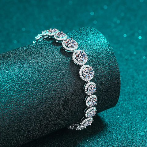 Whispers of Moonlight Bracelet in 925 Sterling Silver with Moissanite Diamonds 💎