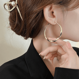 Boucles d'oreilles Créole Twist Plaqué Or 18 Carats - Loriele™